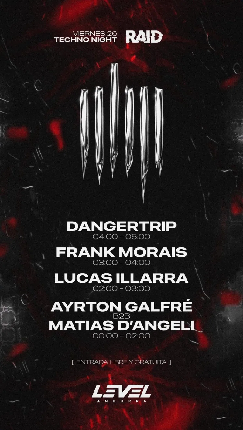 Flyer oficial de RANDOM #50, Hard / Techno Night Raid
