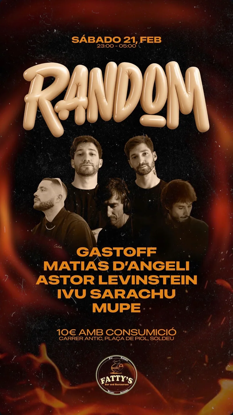 Flyer oficial de RANDOM #55 en Fatty's