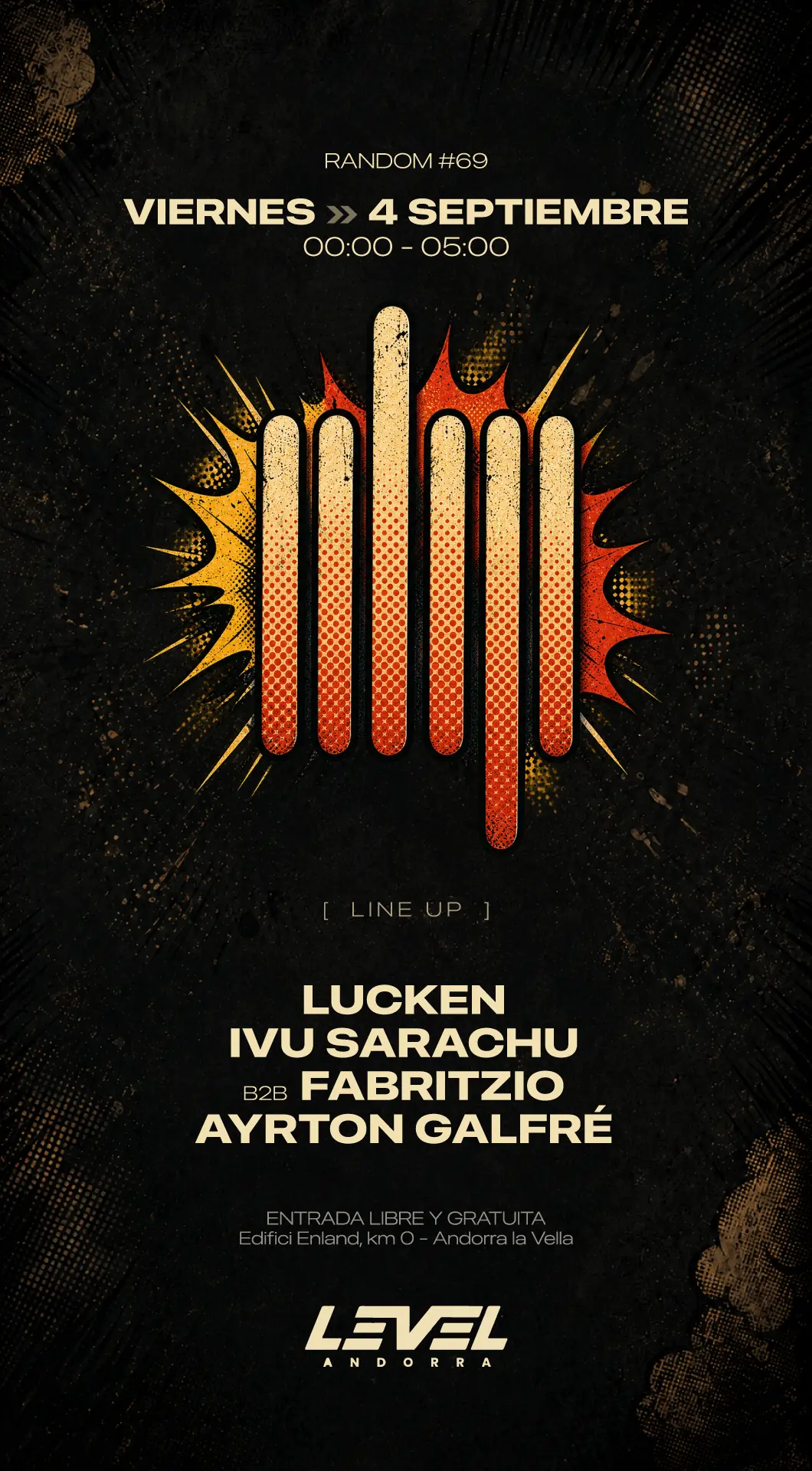 Flyer oficial de RANDOM #69, Cómic